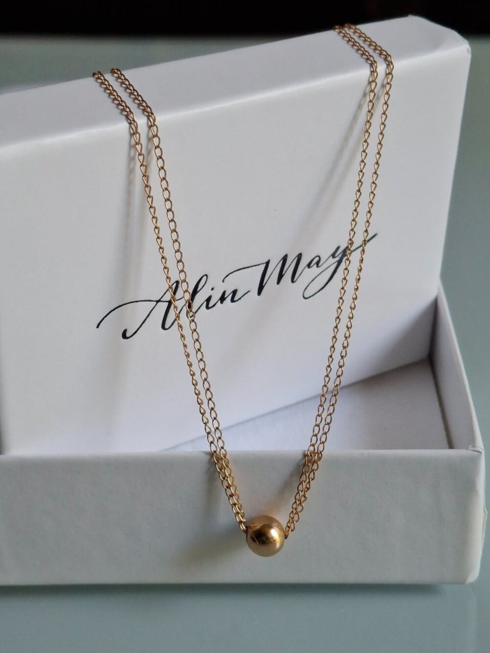 Double Strand Layered Gold-Tone Necklace, 16"